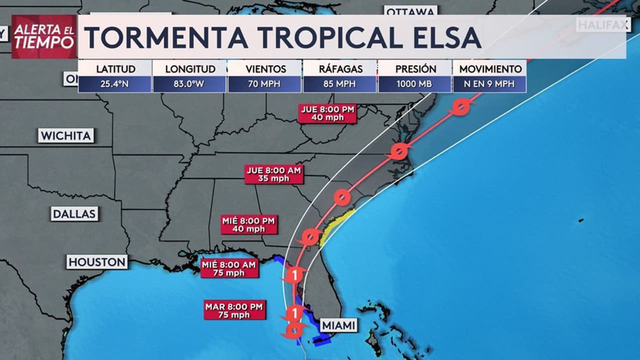 Trayectoria de la tormenta tropical Elsa: cuándo llegaría a Carolina de Norte 