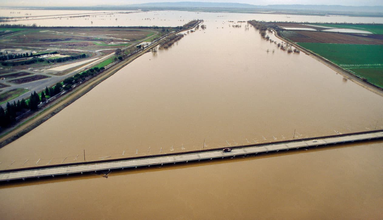 Esta imagen del Yolo Bypass fue tomada en 1997 y muestra el 'mar interno' que formó el agua del río Sacramento en el norte de California.
