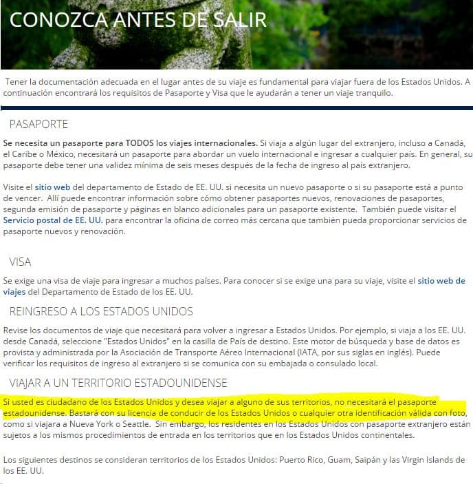 Requisitos para viajar