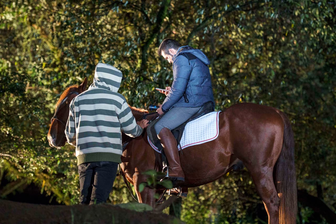 Y claro, su seguridad era primordial y nadie descuidaba al actor.