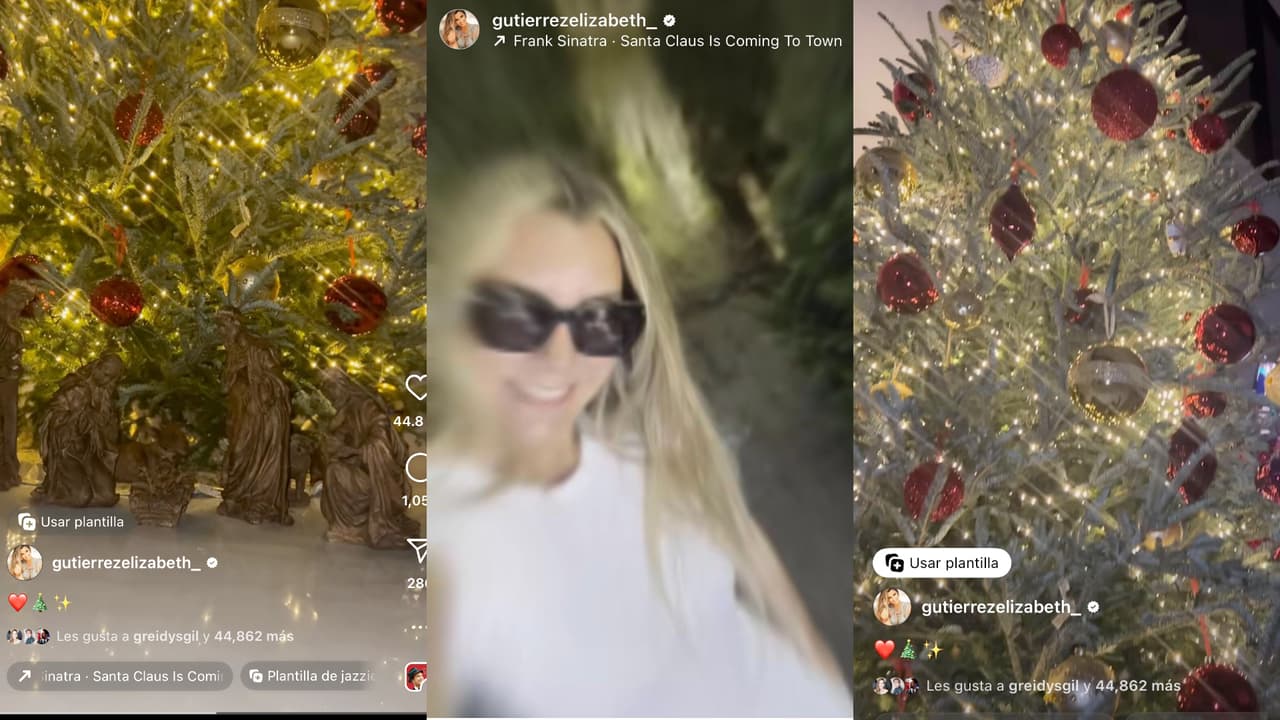 Elizabeth Gutiérrez hizo otra publicación en donde se le ve colocando un pino navideño y un nacimiento.