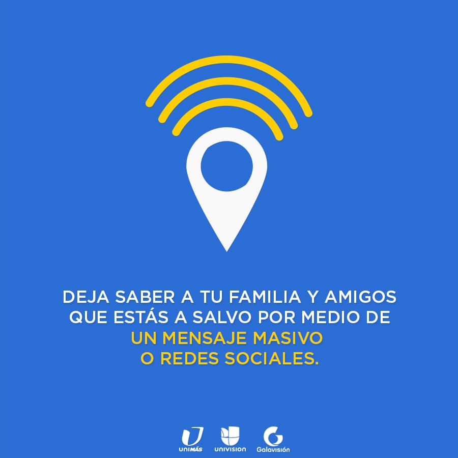 Comunícate con tus seres queridos y mantén la calma si la señal es intermitente.