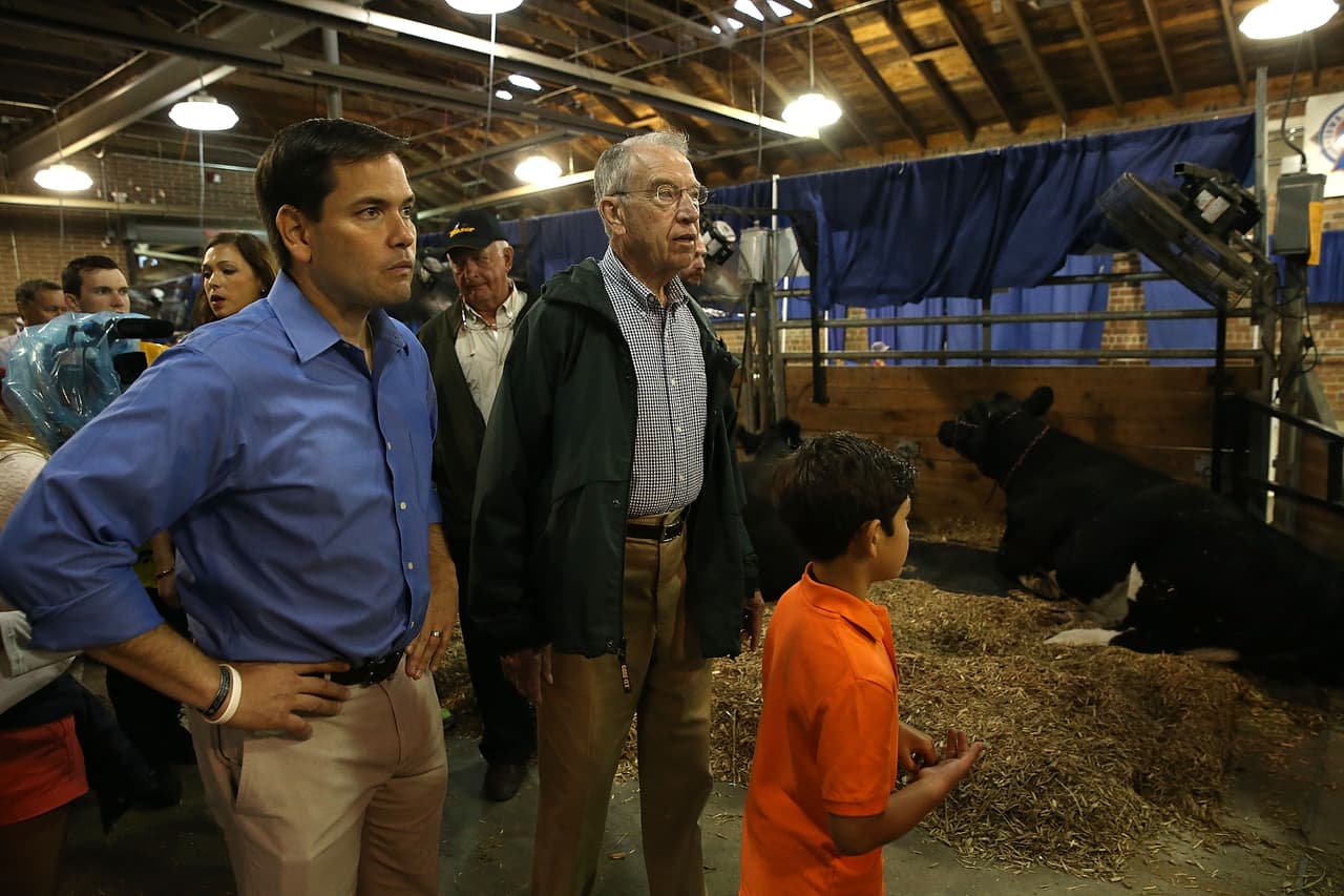 Marco Rubio durante picnic familiar en Iowa