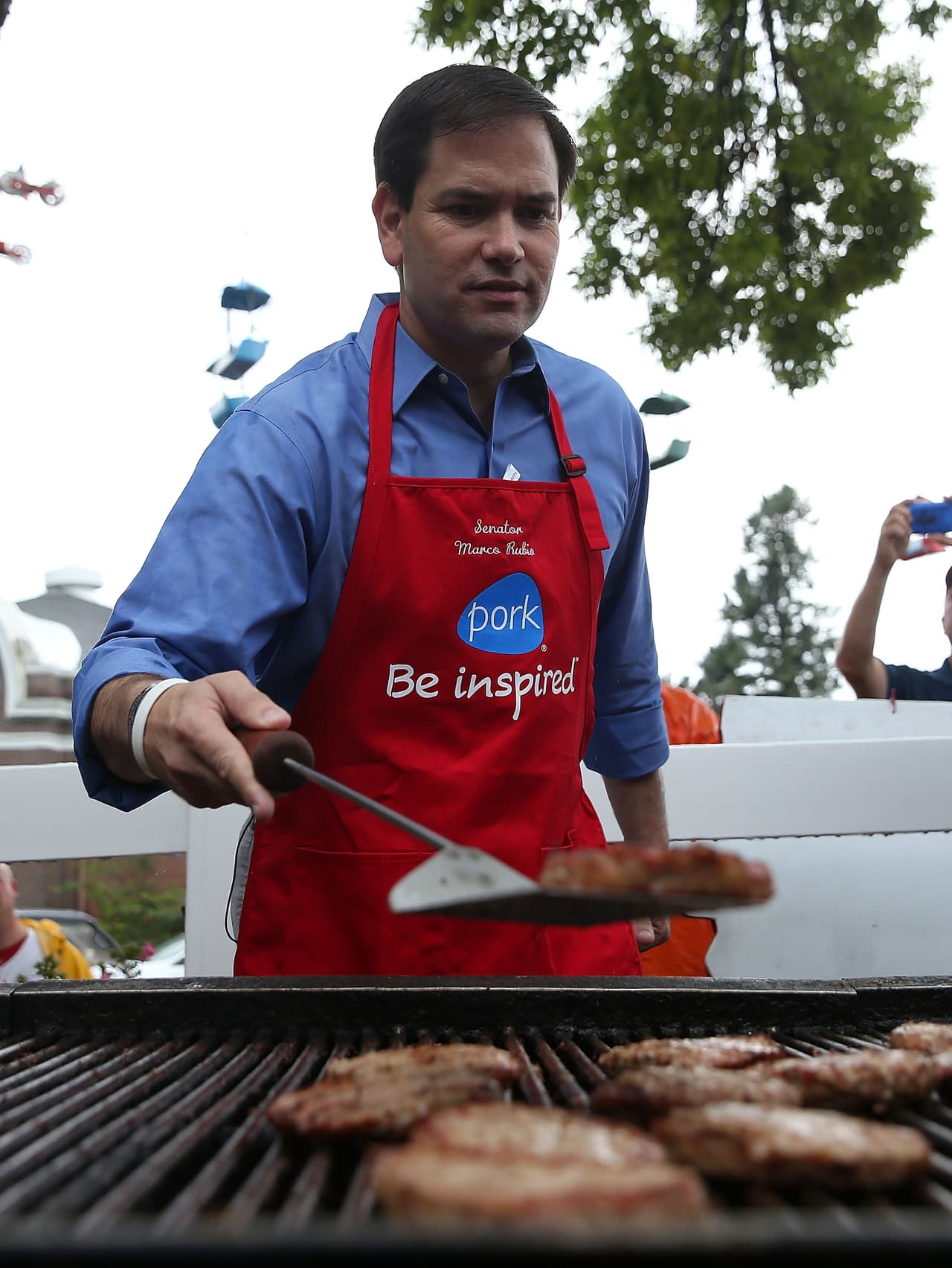 Marco Rubio durante picnic familiar en Iowa