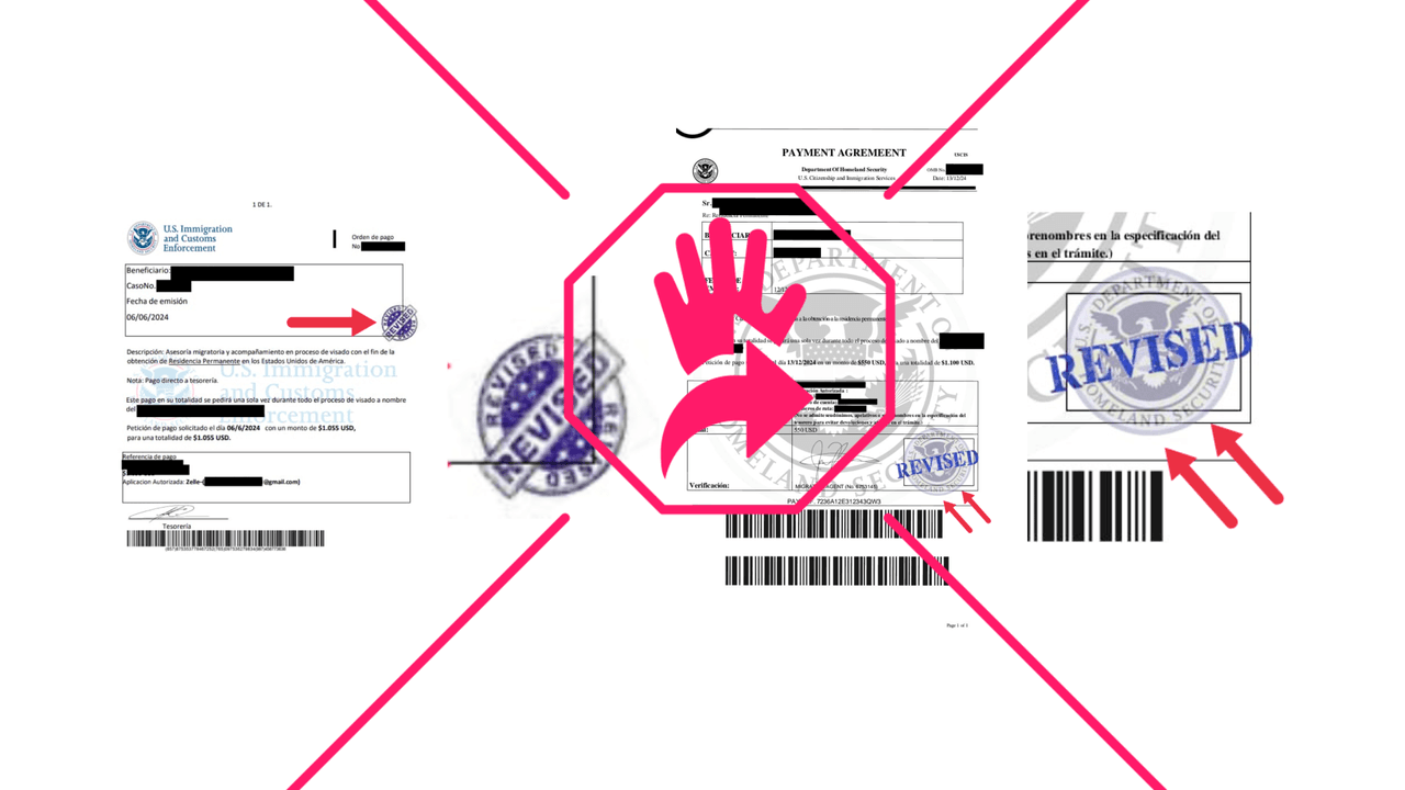 Documentos falsos recibidos para su verificación.