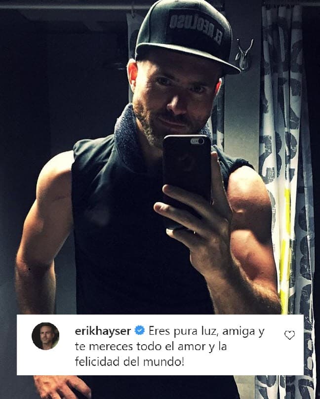 Mientras que Erik Hayser, quien fue compañero de Maite en la serie de Netflix 'Oscuro deseo', también quiere que sea feliz.