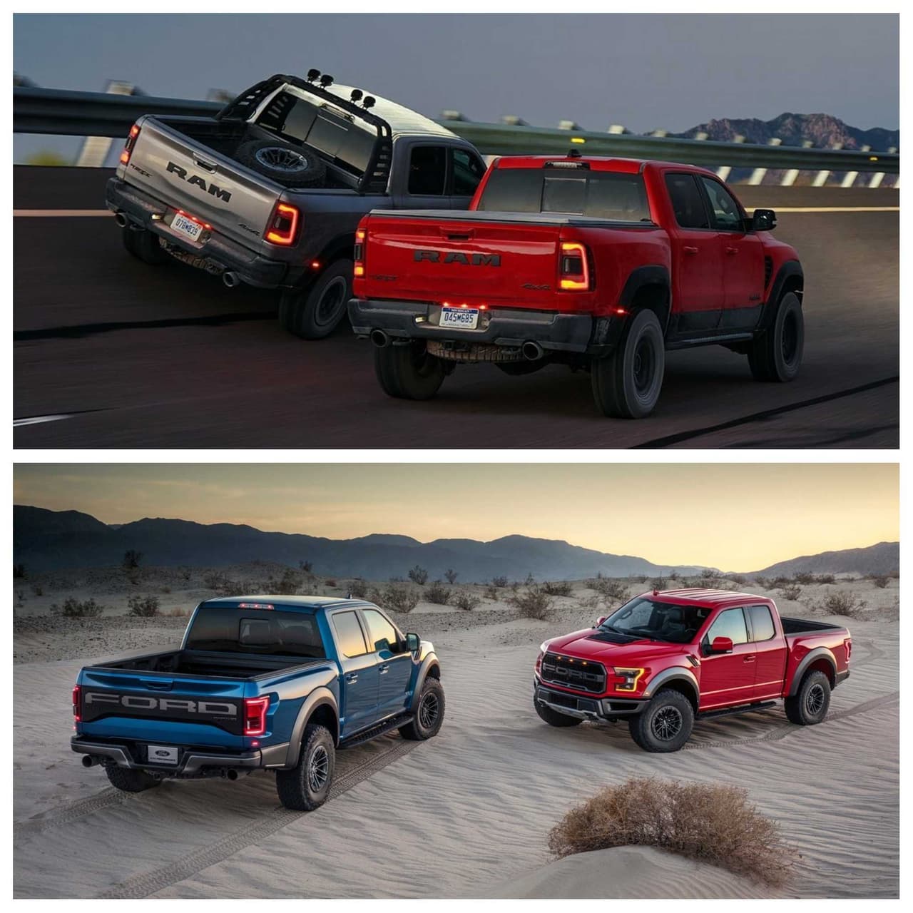 Eso sí, el tanque de combustible de la Raptor es levemente más grande que el de la TRX, pues almacenan 36 galones (136 litros) y 33 galones (125 litros), respectivamente