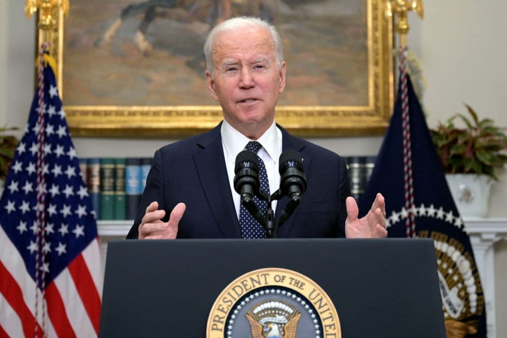 Biden en su alocución del 18 de febrero de 2022 en la Casa Blanca.