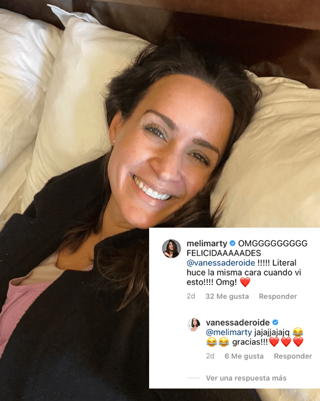 "OMG! Felicidades @vanessaderoide. Literal, hice la misma cara cuando vi esto OMG!", le comentó Melissa Marty, la reina de Nuestra Belleza Latina 2008.