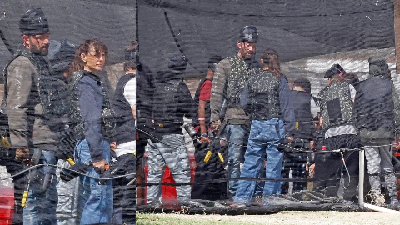 Ben Affleck y Jennifer Garner juntos en un juego de ‘paintball’.