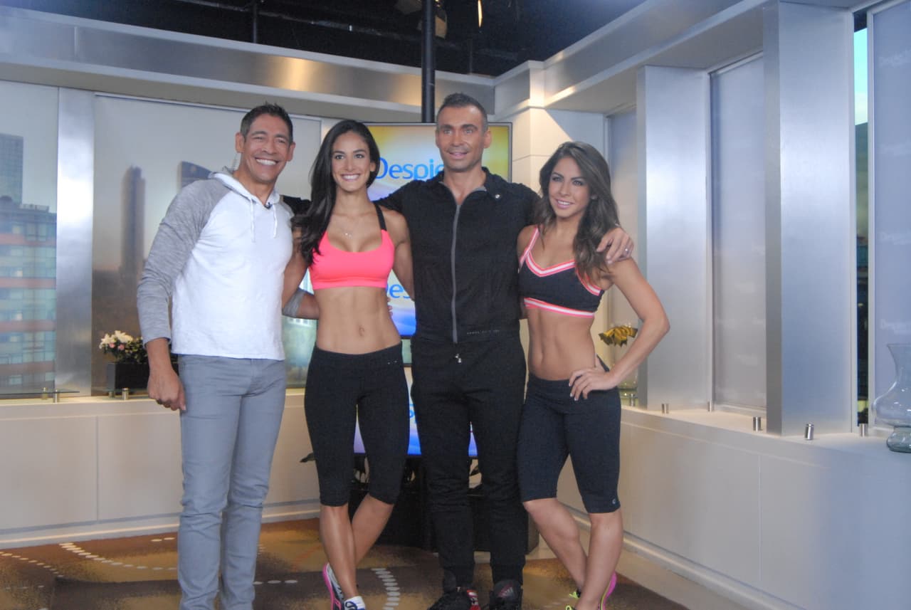 Diego Di Marco y sus dos guapas asistentes nos mostraron algunos ejercicios para tener cuerpazo.