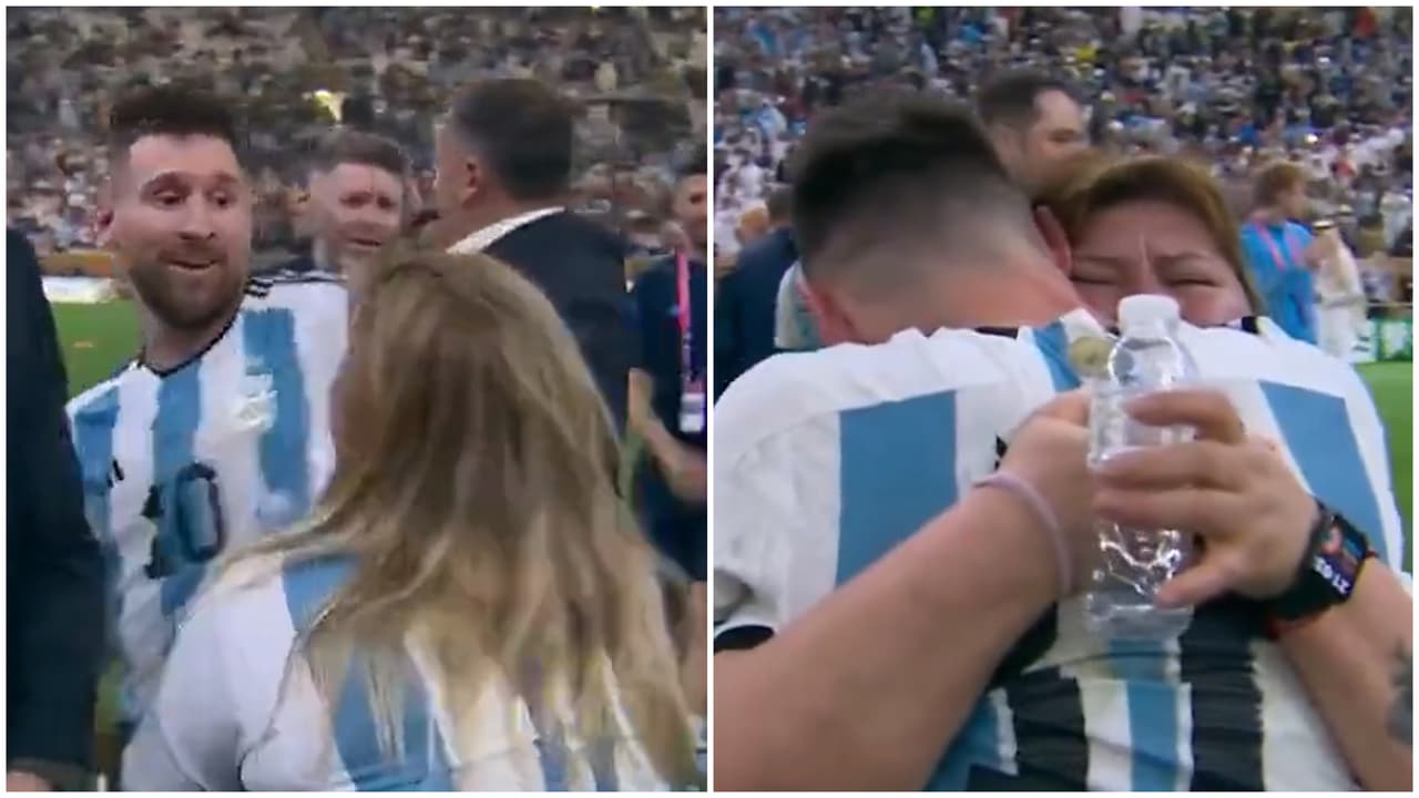 Mulher que abraçou Messi após vitória não é mãe dele: web se encantou ao saber quem era
