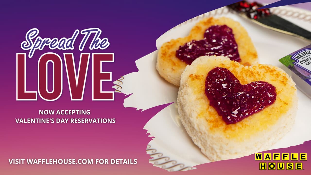 <b><a href="https://www.wafflehouse.com/valentines-day-locations/" target="_blank">Romantic Valentine’s Dinner at Waffle House</a></b>: ¿Mesa para dos? Por decimocuarto año (14),
<b>alguno</b>s restaurantes de Waffle House están preparando el escenario para una velada romántica de San Valentín, con manteles blancos, velas y música suave para la cena.