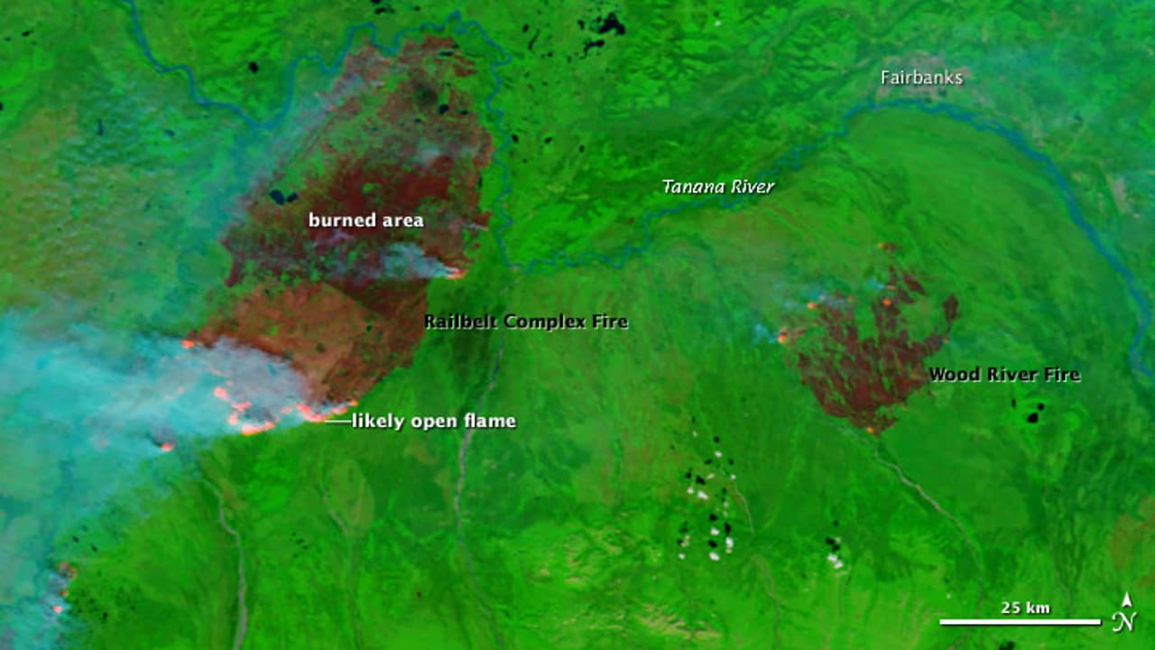 <b>Puesto 8: Complejo de incendios Railbelt, Alaska (2009).</b> Una quema controlada por los bomberos se fue de sus manos y arrasó 636,224 con acres. En 2014, la Corte Suprema de ese estado dictaminó que los propietarios afectados eran elegibles para recibir una compensación.