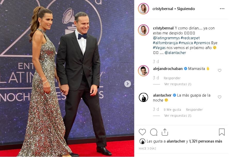 Alan Tacher se unió al halago de su amigo Chabán y la describió como "la más guapa de la noche".