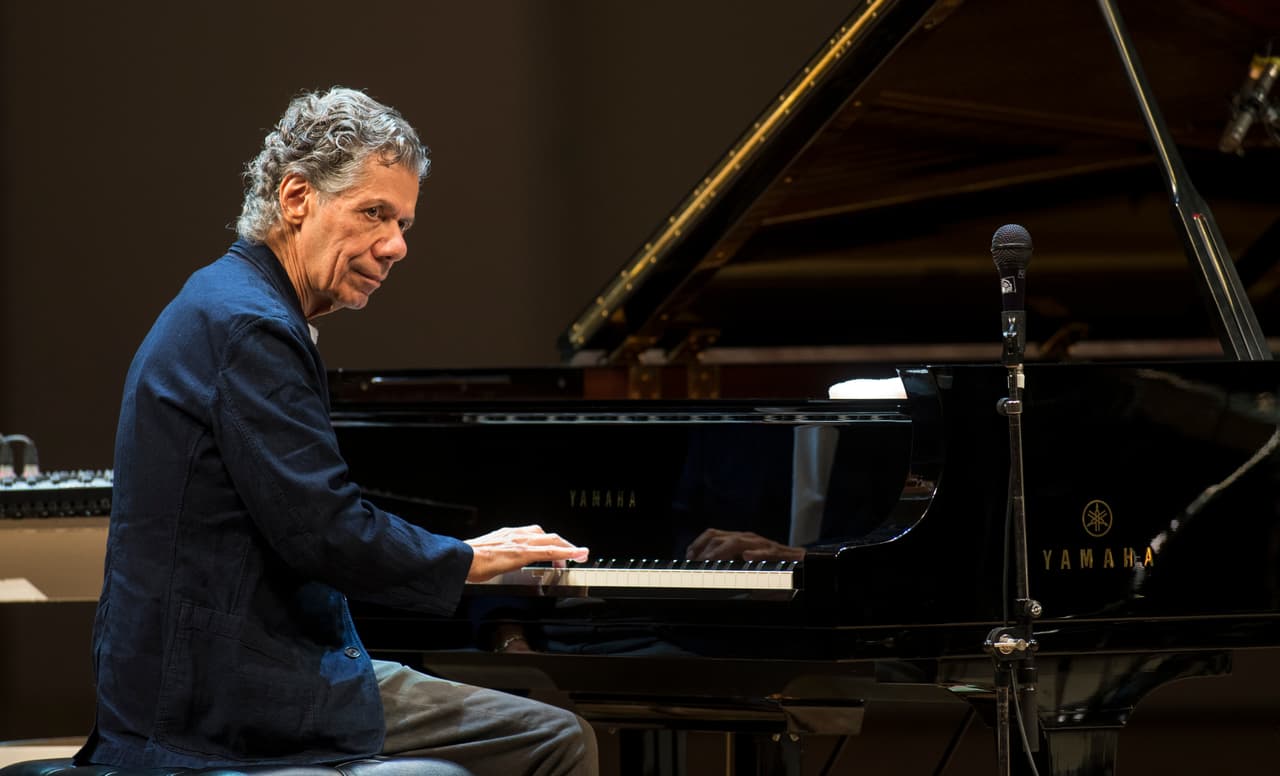 Imagen de archivo de Chick Corea en un concierto junto a Eddie Gómez y Brian Blade en Moscú, en mayo de 2017.