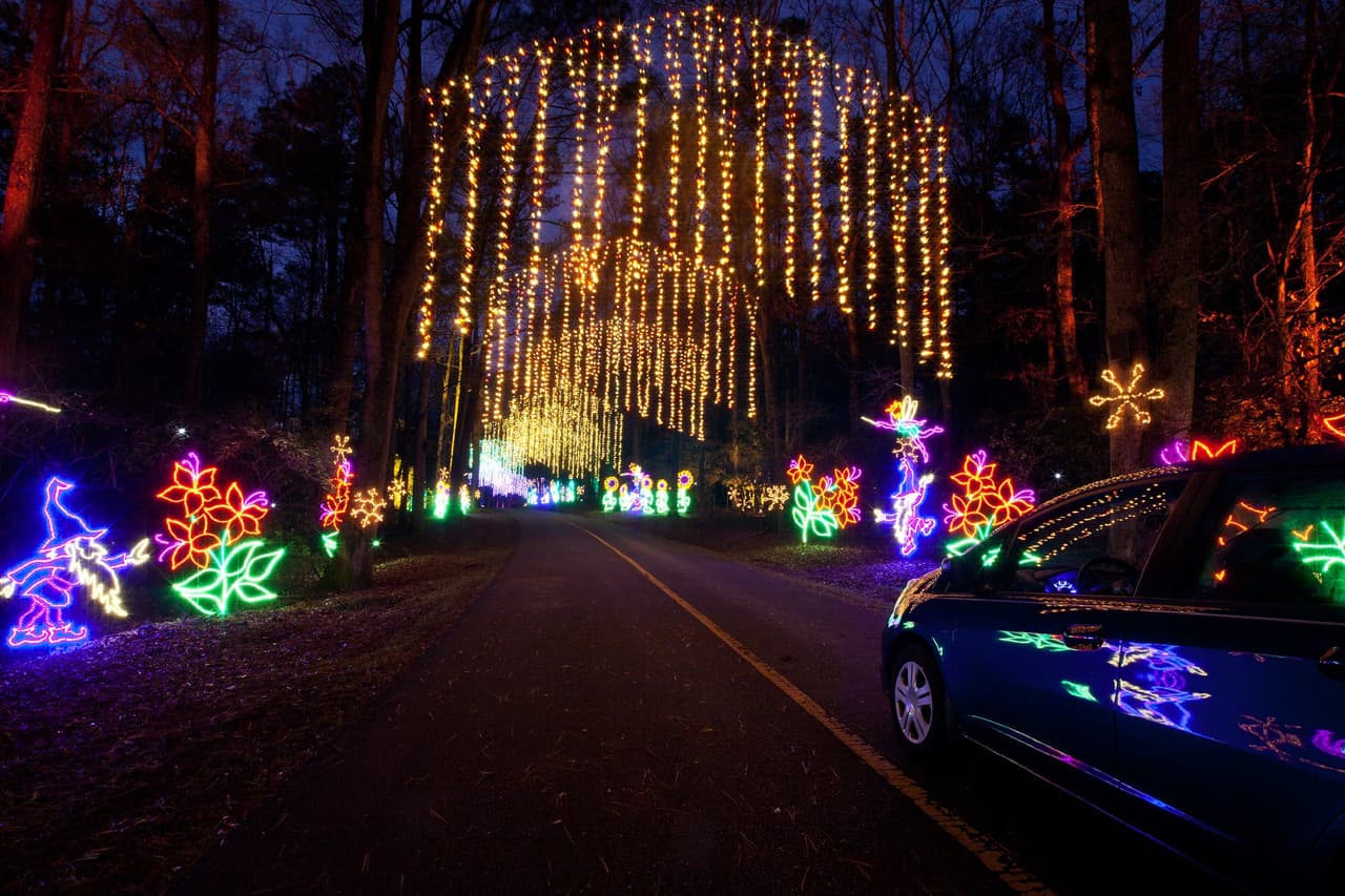 <b><a href="https://www.callawaygardens.com/resort-experiences/signature-events/fantasy-in-lights/" target="_blank">Fantasy in Lights at Callaway Resort & Gardens (hasta el 3 de enero)</a></b>: Nombrado uno de los "10 mejores lugares para ver luces navideñas" por National Geographic Traveler, Callaway Resort & Gardens brilla con escenas personalizadas. En 2020, una escena titulada Campo mágico de luces hizo su debut para conmemorar el año 29 de este espectacular evento navideño. La escena Field of Lights tiene casi dos campos de fútbol de largo, con un árbol de Navidad de más de 10 pisos de altura, lo que lo convierte en el árbol de Navidad más alto del sur. Dentro de Christmas Village, compra regalos de artesanos de Georgia y delicias especiales.