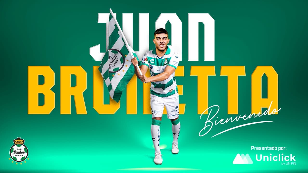 El mediocampista ofensivo argentino Juan Brunetta reforzó a Santos Laguna procedente de Godoy Cruz, pero jugó en el Parma de Italia en los últimos dos años.