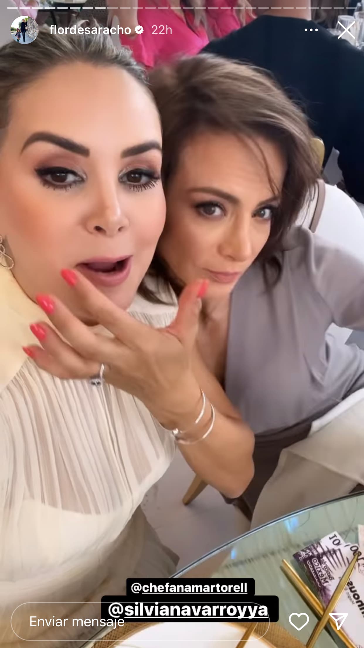 Silvia Navarro no se perdió la oportunidad de festejar junto a su amiga y excompañera de la telenovela Cuando Me Enamoro y Amor Bravío.