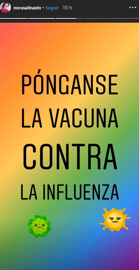 Y alentó a sus seguidores a que se aplicaran la vacuna contra la influenza.
<br>