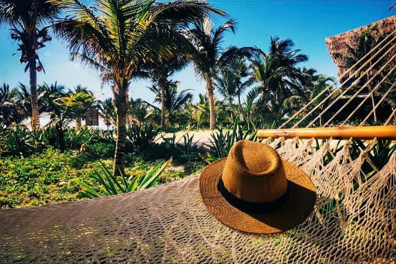 No cabe duda que está en un verdadero paraíso tropical.