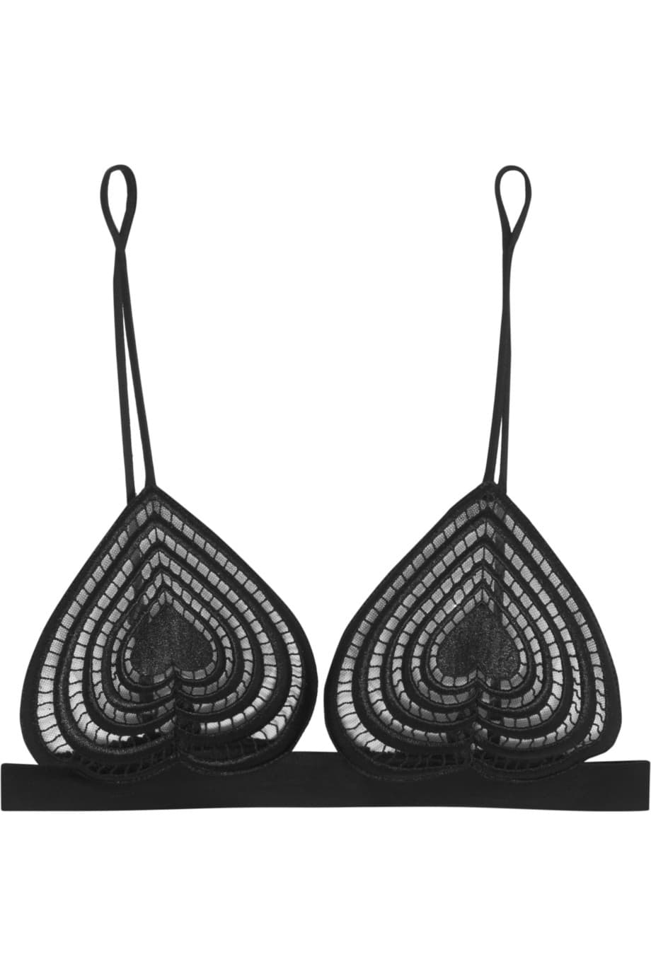 Christopher Kane. El trend de hacer la lencería visible con tus outfits no es exclusiva de noches más cálidas. Este bra en encaje y macramé, de Christopher Kane, hará que los latidos de su corazón, se aceleren cuando te vea en él. Una sofisticada forma de añadirle el factor hot a tu outfit para esa velada. En encaje, $495; Barney’s New York