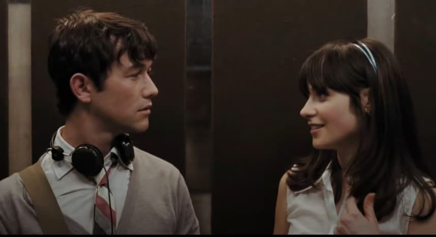 <b>'500 días con ella'</b>
<br>En '500 días con ella' la paleta de colores de los personajes principales es muy característica. Mientras que a Tom se le relaciona con el marrón, a Summer se le vincula con el azul. Mantienen los mismos tonos a lo largo de la película, incluso cuando se muestra parte de su infancia.