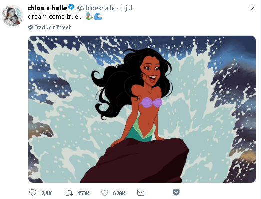 La publicación en redes sociales la acompañó con una ilustración de una de las escenas de la película animada de 'La Sirenita' de 1989, aunque Ariel ahora lucía con el cabello oscuro.