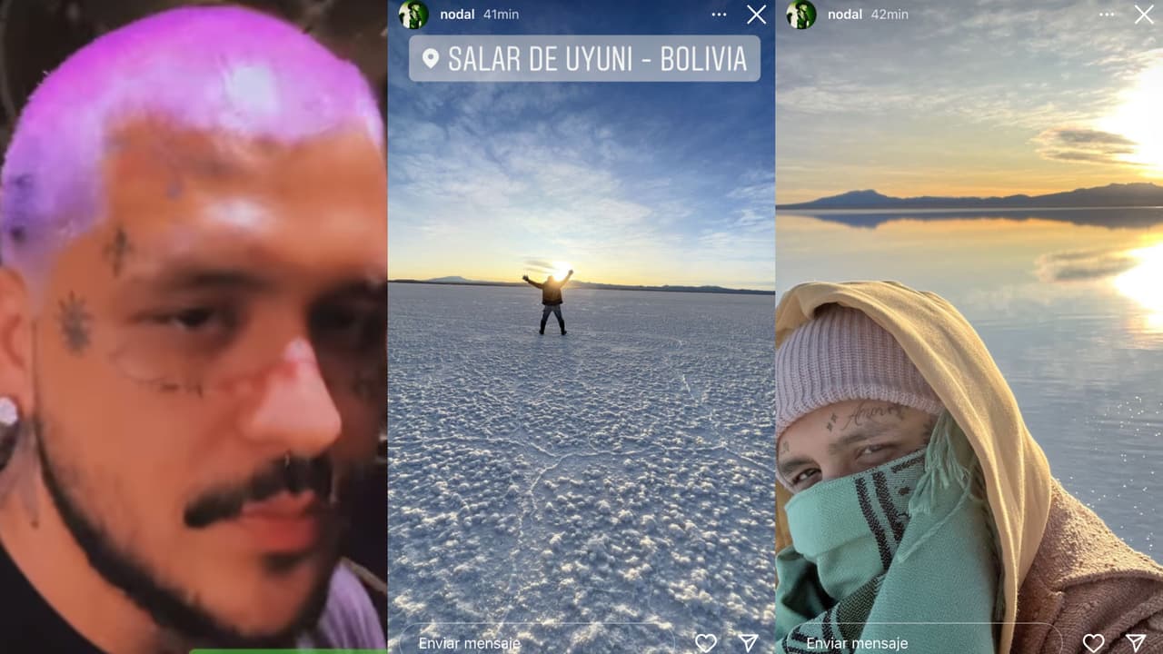 Christian Nodal visitó el Salar de de Uyuni, en Bolivia, horas después de darse a conocer el video en el que besa en la boca a Cazzu.