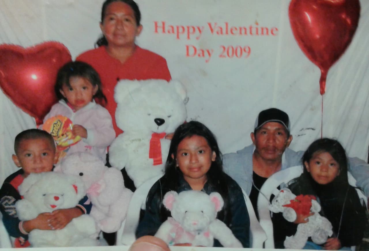 La familia de Lucía Quiej en una foto de 2009