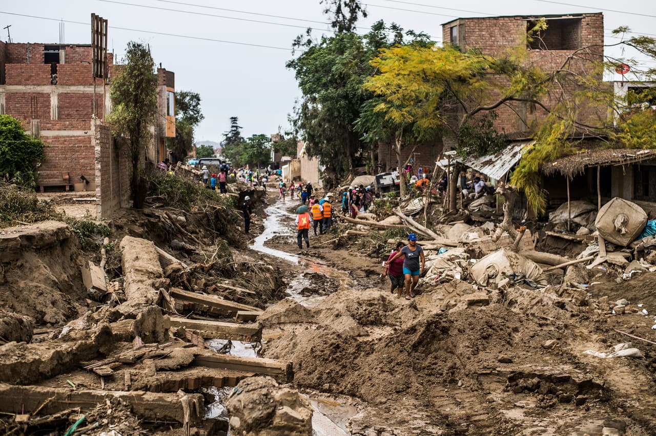 Vista general de Huachipa, al este de Lima, luego de las inundaciones. 19 de marzo de 2017.