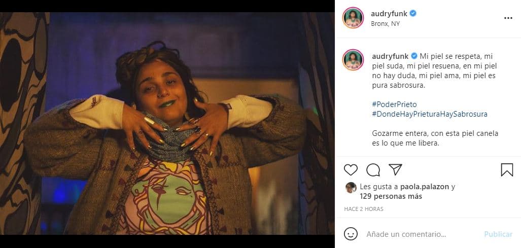 La cantante poblana 
<b>Audry Funk</b> se sumó a la campaña. Ella señaló: "Gozarme entera, con esta piel canela, es lo que me libera".