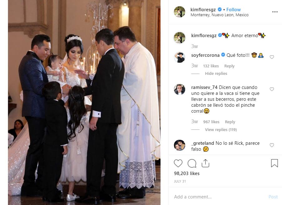 La boda de la pareja fue televisada a través de la señal de TV Azteca en México.
<br>