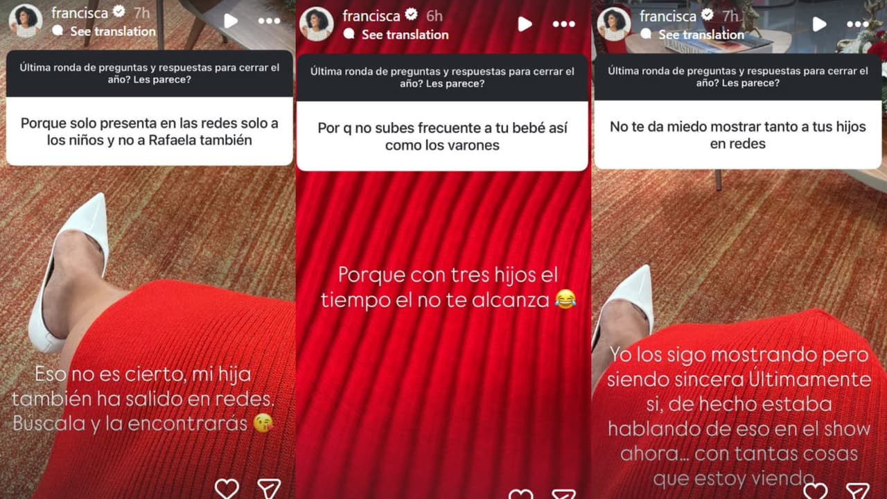 Así respondió Francisca los cuestionamientos que tuvieron que ver sobre sus hijos, en especial las dudas que tienen sus fans de Raffaella.