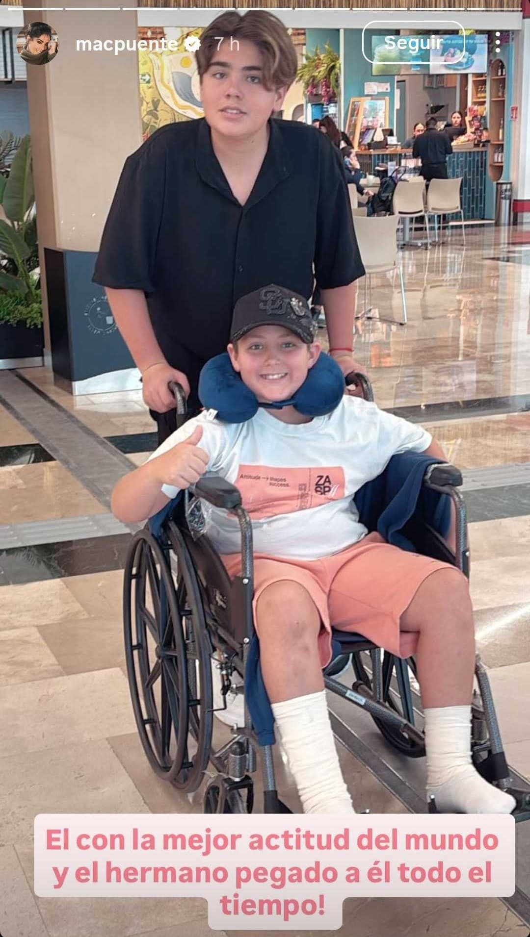 Hermana de Anahí publicó esta fotografía de su hijo Pato, a quien mordió un tiburón.