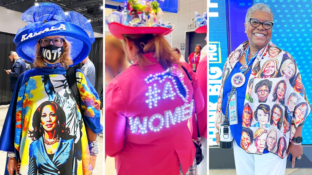 Las 
<b><a href="https://www.univision.com/local/chicago-wgbo/politica-chicago/convencion-nacional-democrata-dnc-2024-outfits-fotos" target="_blank">delegadas sacaron sus mejores atuendos</a></b> para uno de los eventos que ellas más esperaban y en el primer día del evento desfilaron orgullosas por los pasillos del McCormick Place en Chicago.