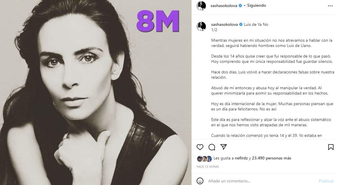 Sasha Sökol denunció "abuso" de parte del productor Luis de Llano cuando era menor de edad.