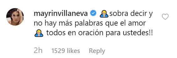 Mayrín Villanueva, la esposa de Eduardo Santamarina, también les brindó su apoyo y cariño.