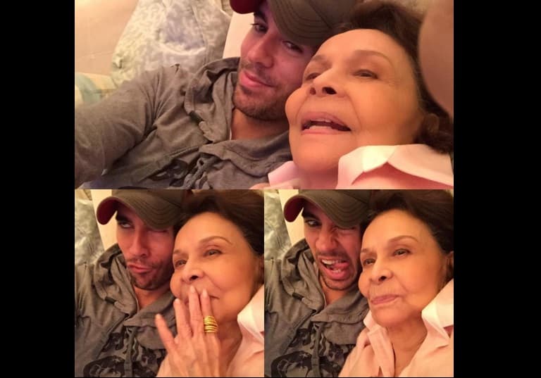 Lleno de amor, así estuvo Enrique Iglesias esta semana consintiendo a su abuela.