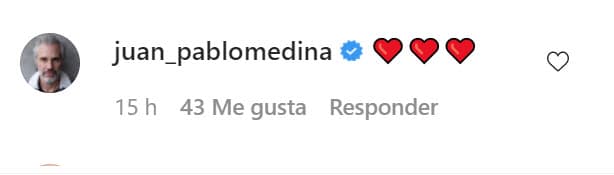 Medina reaccionó al mensaje de su novio con emoticonos de amor.
<br>