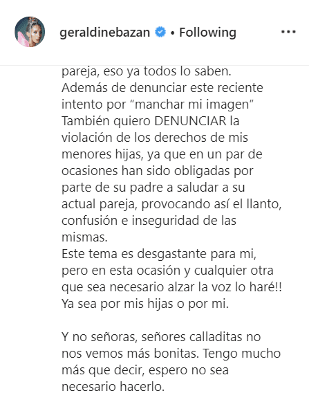 Esta relación despertó discordia entre Geraldine Bazán y su ex. En noviembre pasado denunció que Gabriel Soto había
<b>obligado a sus hijas a saludar a la rusa </b>en dos ocasiones "provocando así el llanto, confusión e inseguridad" en las niñas.
<br>