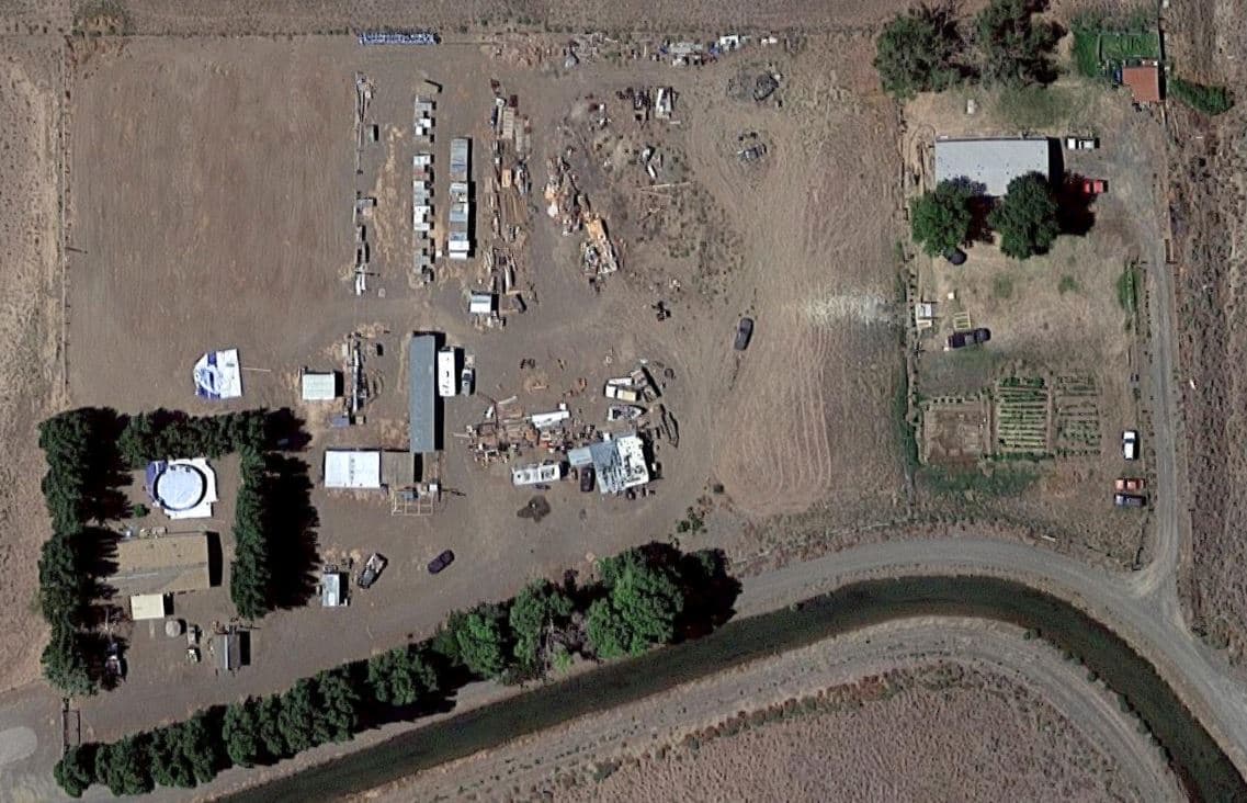 Vista aérea del rancho de Raymundo García.
