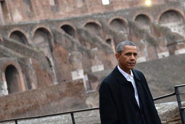 El presidente estadounidense Barack Obama se mostró deslumbrado por el Coliseo de Roma, un ícono emblemático e histórico de la ciudad, que calificó de "excepcional e increíble".