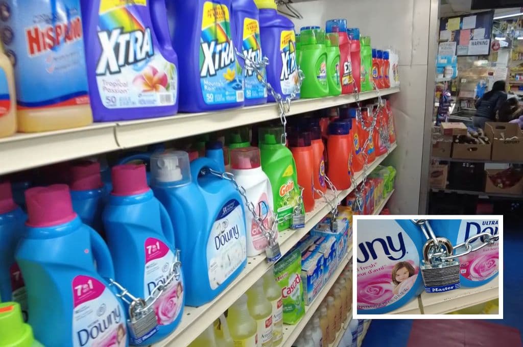 Bodegas del Bronx encadenan y ponen bajo candado los productos más robados