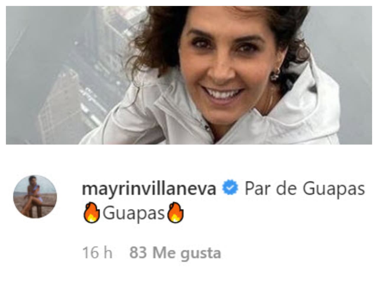 Mayrín Villanueva también mandó un saludo al "par de guapas". 
<br>