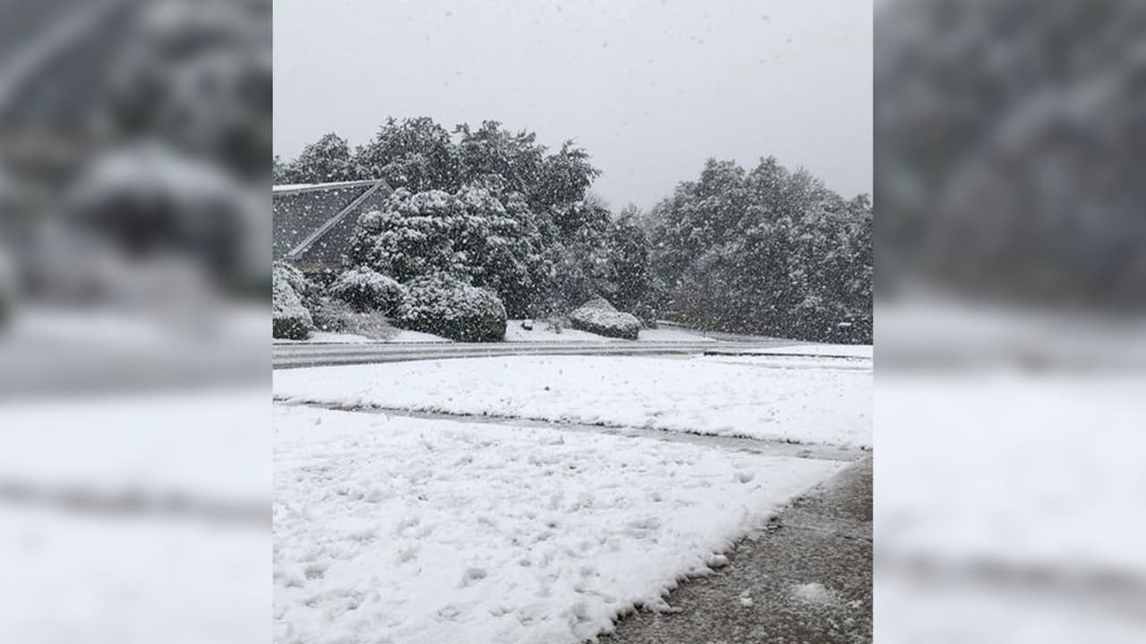 Loren Rirveras es otra de las seguidoras de Noticias 45 quien nos envió esta foto de la nieve en Waco, Loren Rirveras.