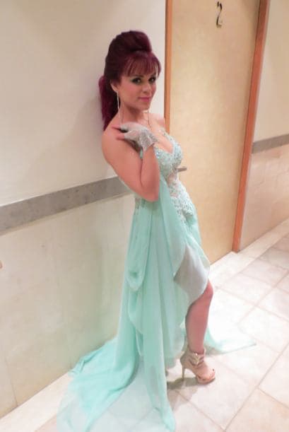 Con su look para la quinta semana.