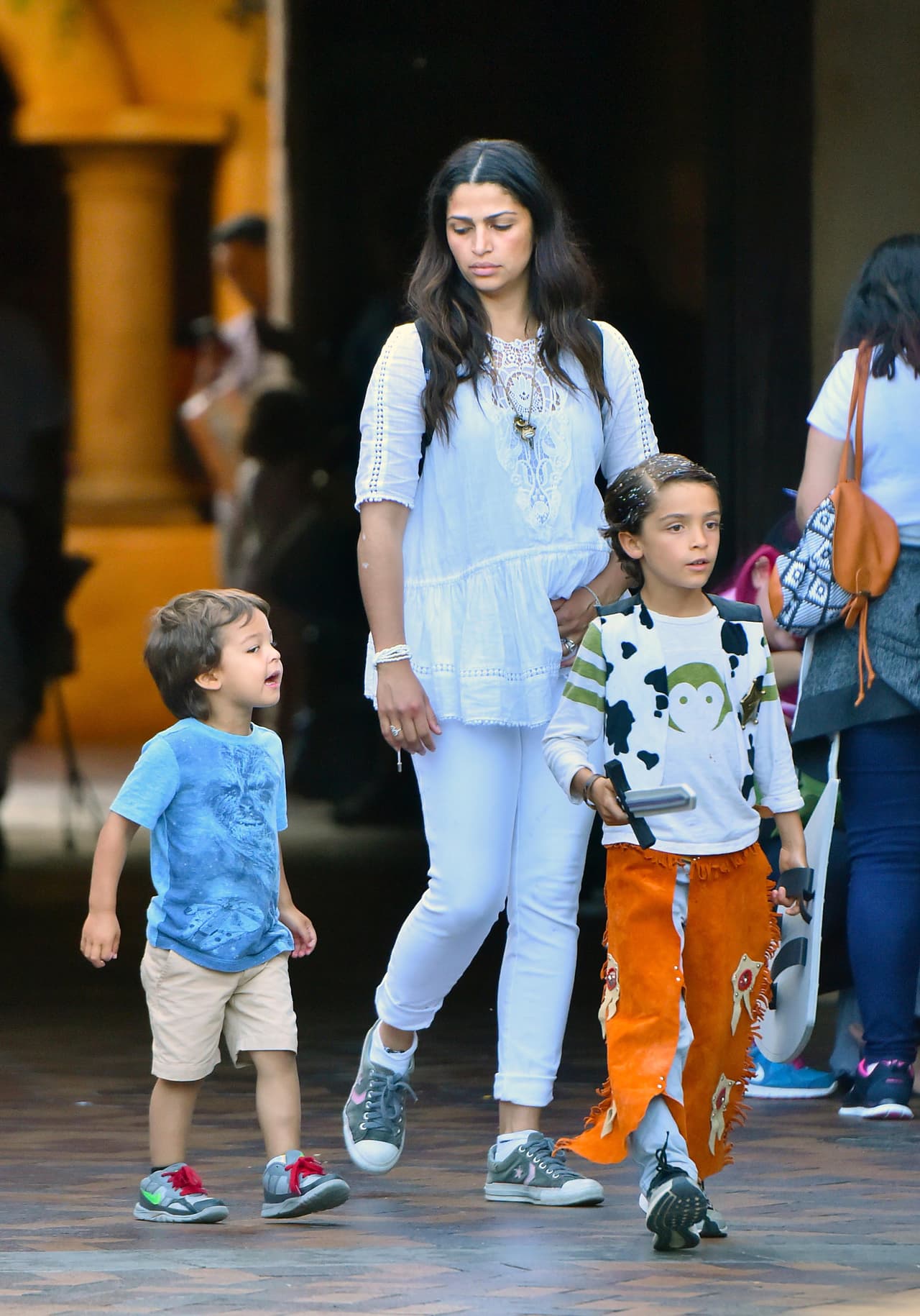 La famosa llevó a sus tres hijos al "lugar más feliz en la Tierra".