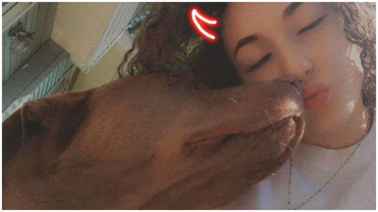 Chester, junto a su dueña Miranda DeGennaro.