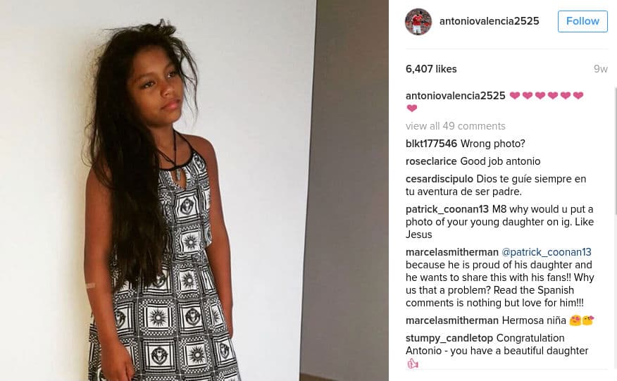 La hija del 'Toño' Valencia.